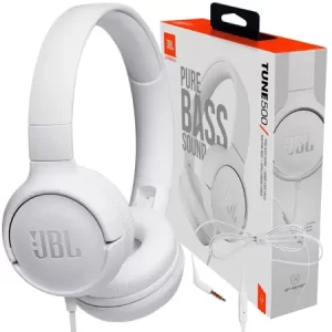 Fone de Ouvido JBL Tune 500 Supra Auricular On Ear Branco com Fio