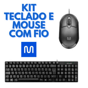 Kit Teclado e Mouse Usb com Fio Preto Multilaser Slim