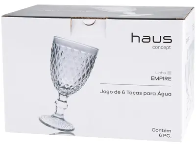 Jogo de Taças de Vidro de 330ml - 6 Peças Haus Diamond Empire - Imagem 5
