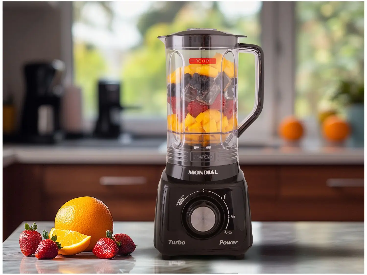 Liquidificador Mondial Turbo Power Preto 3 Velocidades 550W