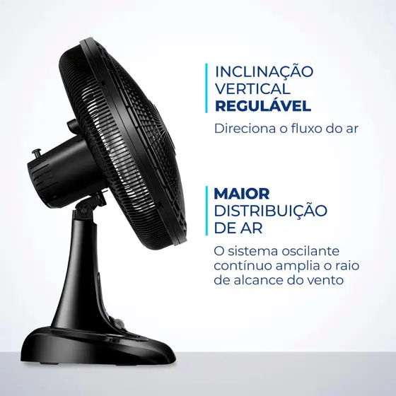 Ventilador de Mesa Mondial Preto - 40Cm 6 Pás 127V - Imagem 3